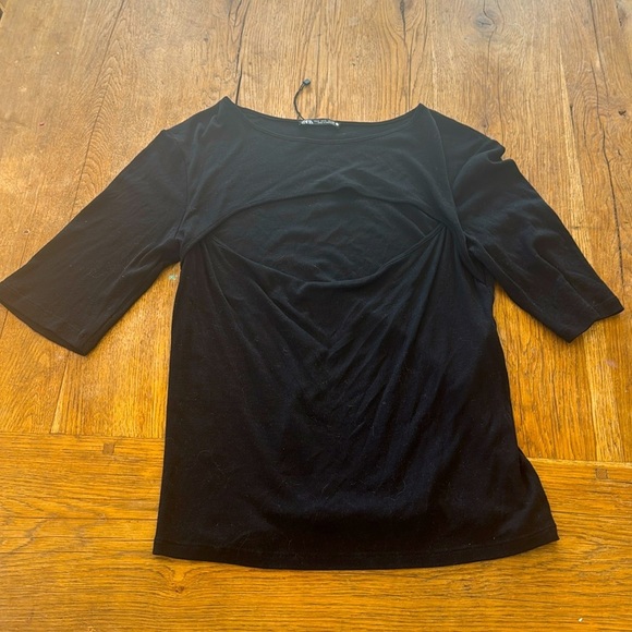 NWOT ZARA open front back crop top (size L) - Picture 1 of 5